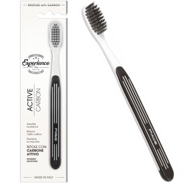 Whitening Charcoal Tandborste Piave Experience Active Carbon