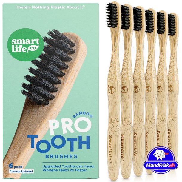 Bambuszahnbrsten 6 Stk. SMARTLIFECO Pro Holzkohle Bamboo Ultra Soft