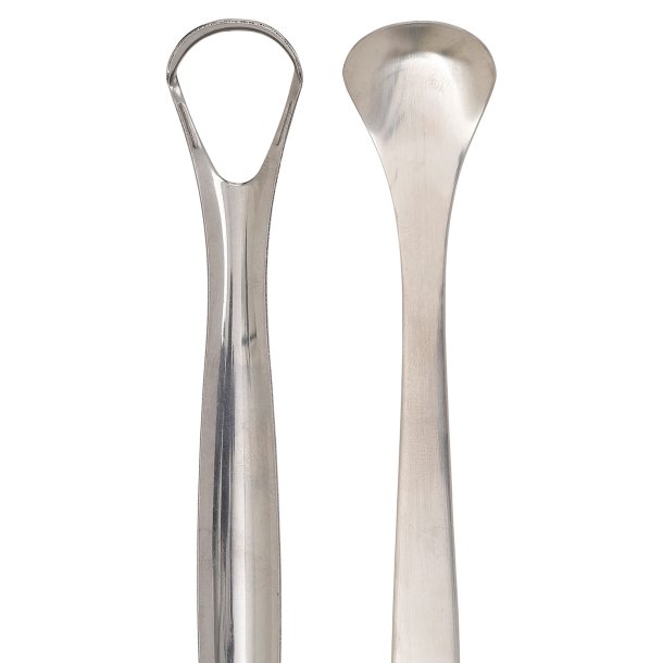 Tungskrapa set Rostfritt stl - 2 st. Tungrengrare Alu box.