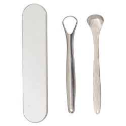 Tungskrapa set Rostfritt stl - 2 st. Tungrengrare Alu box.