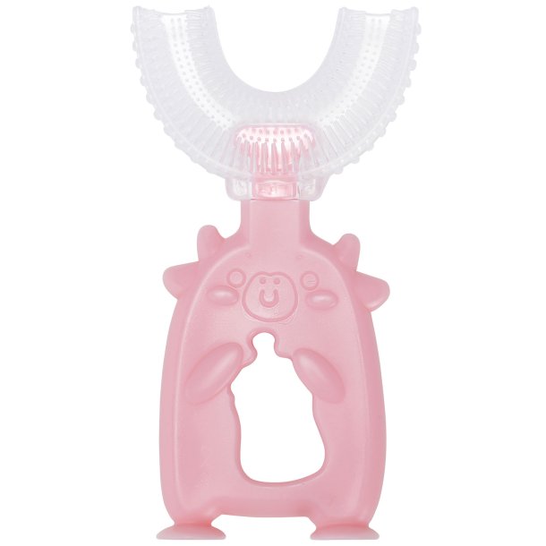 B�rnetandb�rste U-formet Silikoneb�rste 2-4 �r Animal PINK