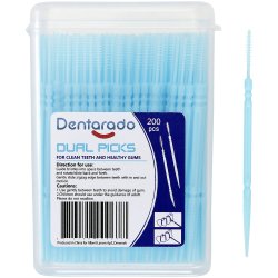 Dentarado Dual Picks 200 stuks Plastic tandenstokers met borstel voor kieren