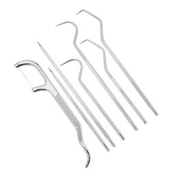 Dentala instrument 7 delar + behllare i rostfritt stl