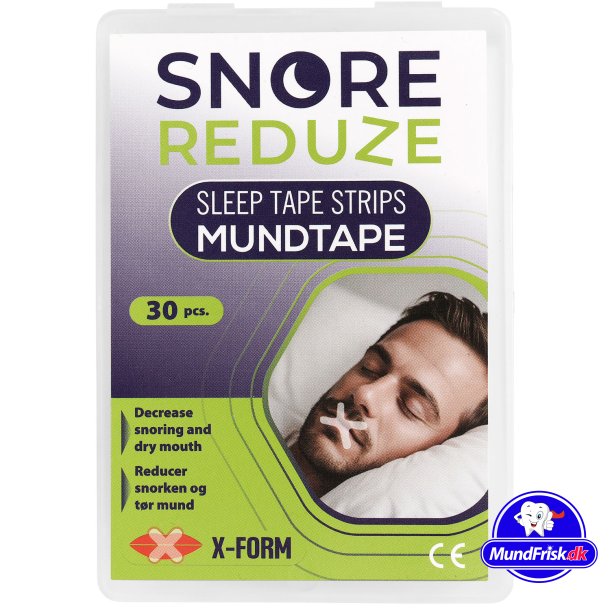 SnoreReduze Mund Tape Sleep Strips Mindre Snorken Bedre Luft 30 stk.
