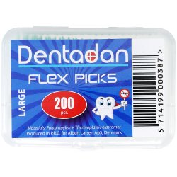 Dentadan Flex Picks 200 stk. LARGE Soft Sticks Tandstik + Mellemrums-brste