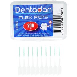 Dentadan Flex Picks 200 stk. LARGE Soft Sticks Tandstik + Mellemrums-brste