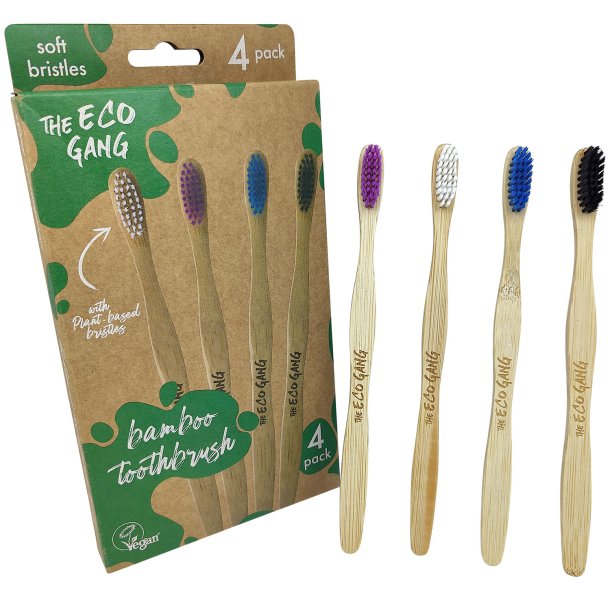 Bambu tandborstar 4 st. The Eco Gang SOFT