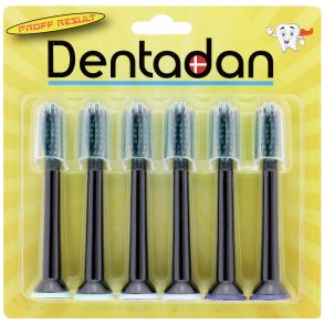 DENTADAN Sorte Brstehoveder til Philips Sonicare med Beskyttelseshtter 6 stk.