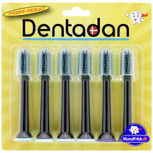 DENTADAN Schwarze Brstenkpfe fr Philips Sonicare mit Schutzkappen, 6 Stk.