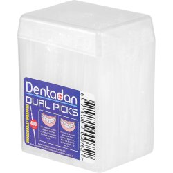 Dentadan Dual Picks 400 pcs. Individuelt pakket plasttannpirkere + interdentalbrste