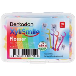 Tanntrds-byler til barn med Xylitol &amp; Fluor DENTADAN XyliSmile 50 stk