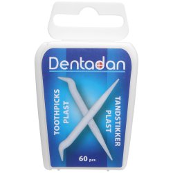 Dentadan Plastic Tandenstoker Handig Doosje 60 stuks.