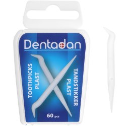 Dentadan Plastic Tandenstoker Handig Doosje 60 stuks.