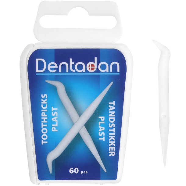 Dentadan Plastic Tandenstoker Handig Doosje 60 stuks.