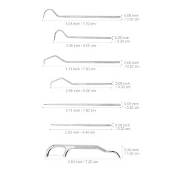 Dentala instrument 7 delar + behllare i rostfritt stl