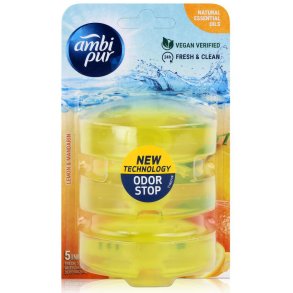 Ambi Pur 5in1 Lemon & Mandarin Toalettblock Refill (3 x 55 ml)