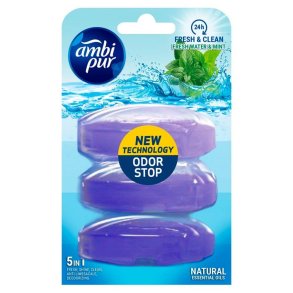 Ambi Pur 5in1 Fresh Water & Mint Toalettblock Refill (3 x 55 ml)