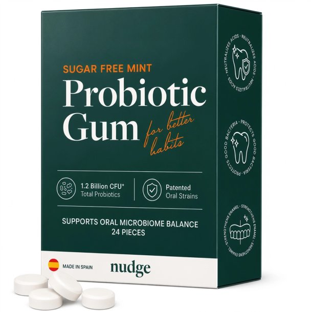 Probiotiskt tuggummi f�r munv�rd NUDGE Probiotic Gum Sugar Free Mint (24 st.)