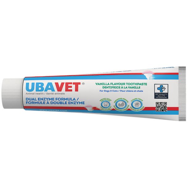 UBAVET Dual Enzyme Tandpasta voor Honden &amp; Katten  Vanille (70 g)