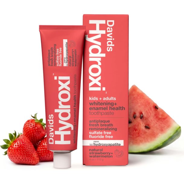 Davids Hydroxi Kids + Adults Whitening + Enamel Health Tannkrem  Strawberry &amp; Watermelon (113 g)
