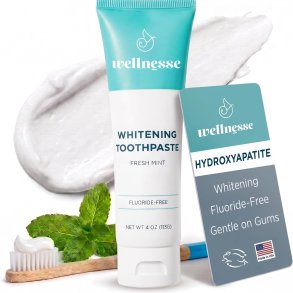 Hydroxyapatite Whitening Tannkrem WELLNESSE Mint & Xylitol (Fluorfri) 113g