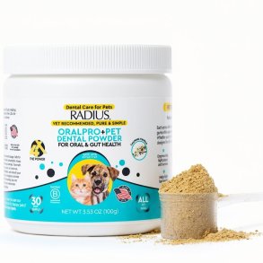 Tandv�rdspulver f�r hundar & katter RADIUS OralPro+ Pet Dental & Gut Powder  Vanilla (100 g)