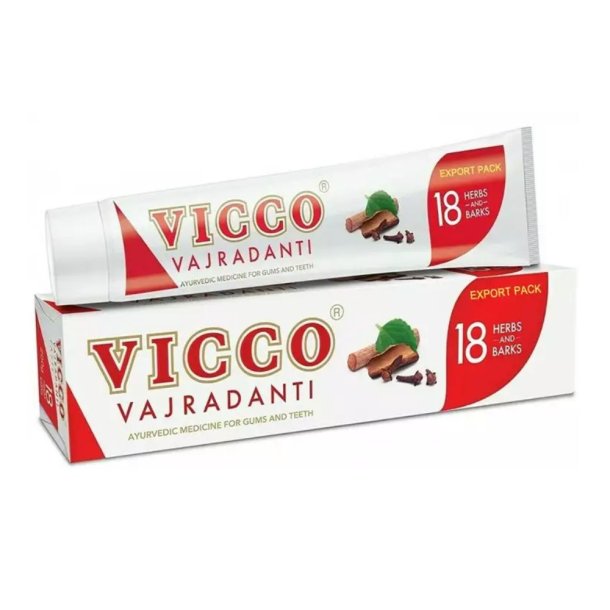 Vicco Vajradanti Ayurvedisk tandkr�m med 18 �rter och barkextrakt (100 g)