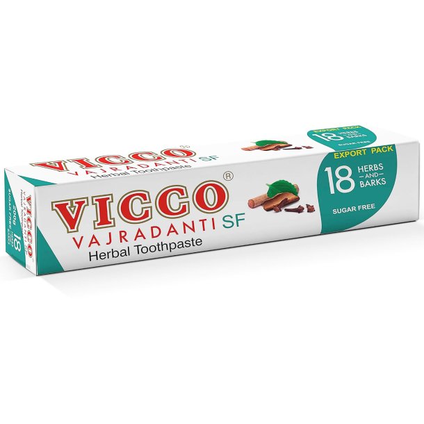 Vicco Vajradanti SF Sockerfri ayurvedisk tandkr�m med 18 �rter och barkextrakt (200 g)