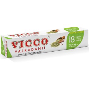 Vicco Vajradanti Ayurvedisk Tandkr�m med 18 �rter och f�nk�lssmak (200 g)