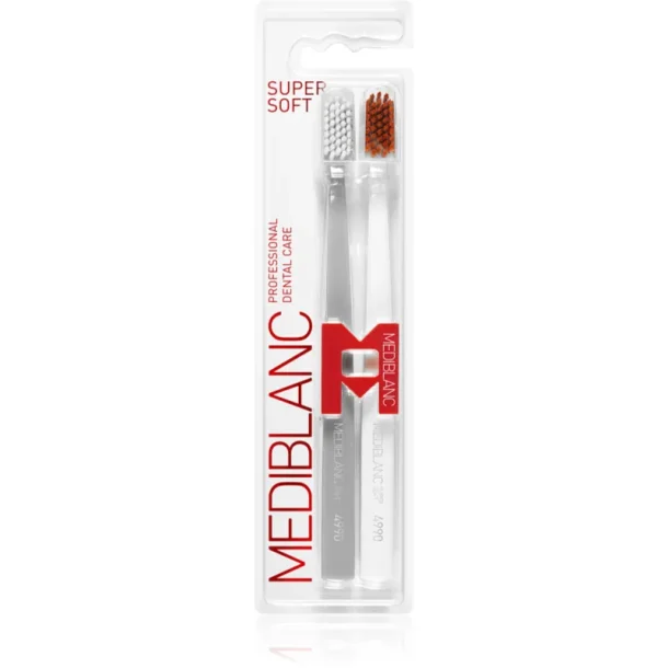 Mediblanc Super Soft 4990 - 2 stk. tandb�rster med 4.990 bl�de b�rsteh�r Grey/White