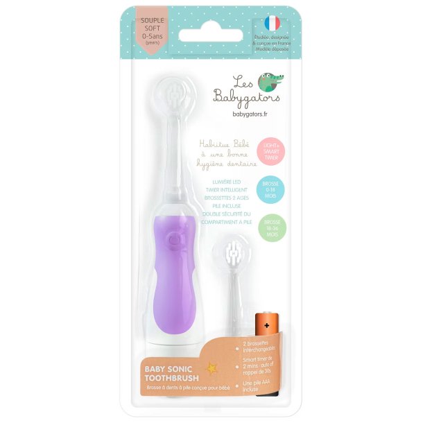 El-Tandb�rste Baby 0-5 �r Les Babygators Sonic Batteri LILLA