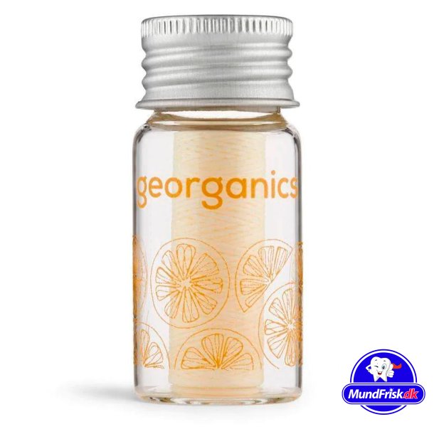 Nachhaltiger Zahnseide-Spender Georganics Orange Glas