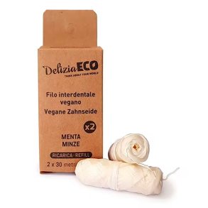 Tandtrd utan PFAS Delizia Eco Mint Refill 2x30 mtr.