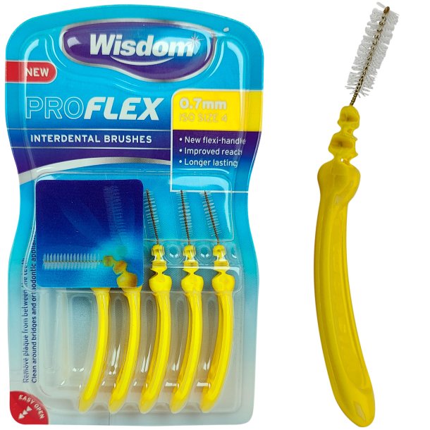 Gapborstar Wisdom Proflex 0,70 mm. ISO 4 GUL