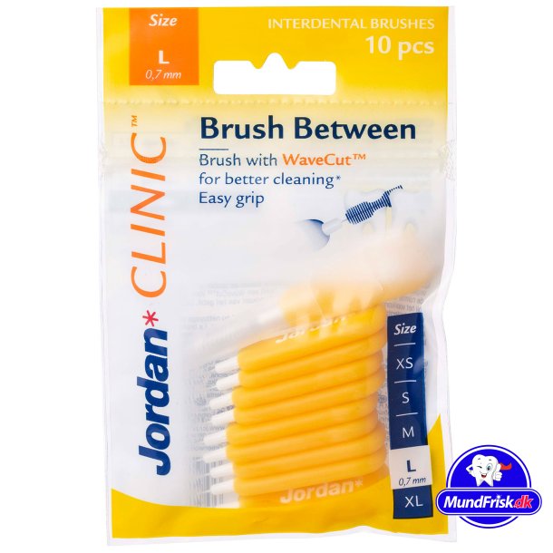 Jordan Mellemrumsbrster Brush Between L 0.7 mm GUL
