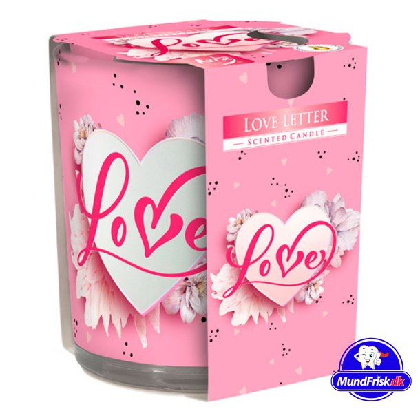 Duftlys Glass LOVE Aura Fragrances stearinlys