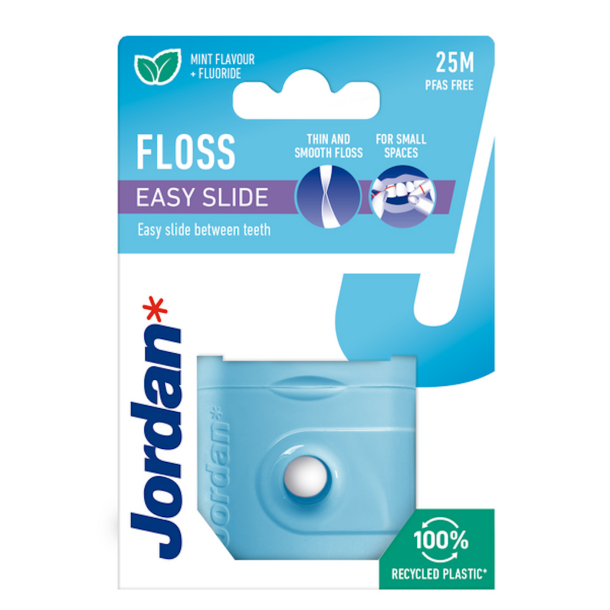 Jordan Easy Slide Floss 25 m � Tynn og glatt tanntr�d med fluor