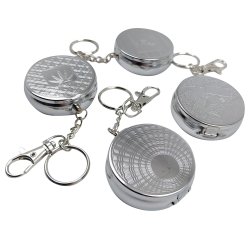 Lomme askebeger nkkelring rund rustfritt stl