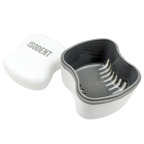IsoDent rengjrings- og oppbevaringsboks for munnbeskyttelse og proteser