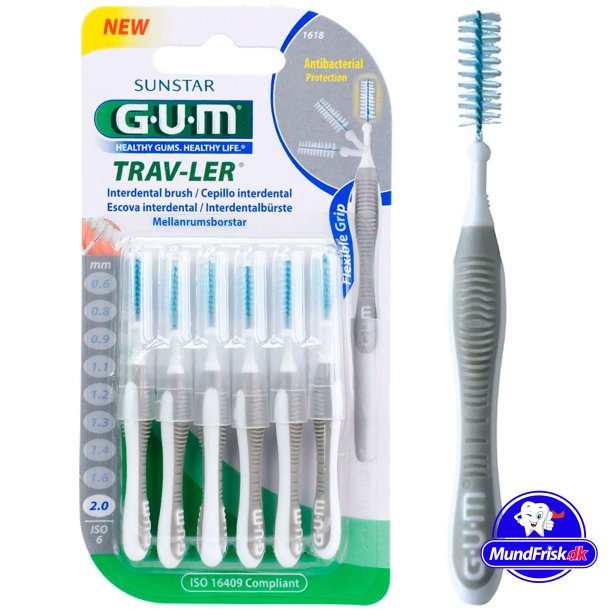 GUM TravLer Gap borstar 2,0 mm ISO 6 GR