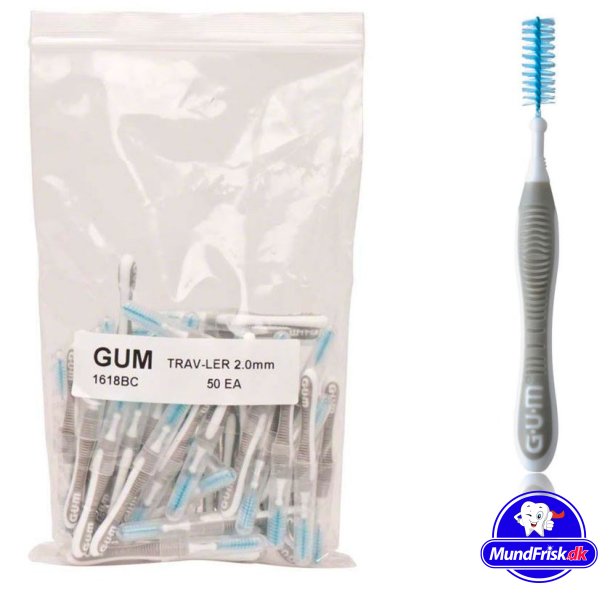 50 Stk. GUM TravLer Gap-B&uuml;rsten 2,0 mm ISO 6 GRAU