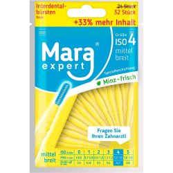 32 st. Gapborstar Mara Expert Basic 0,70 mm ISO 4 GUL