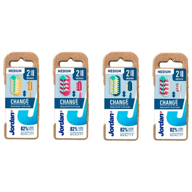 Jordan Tannbrster Skift 2 stk. Refill Medium