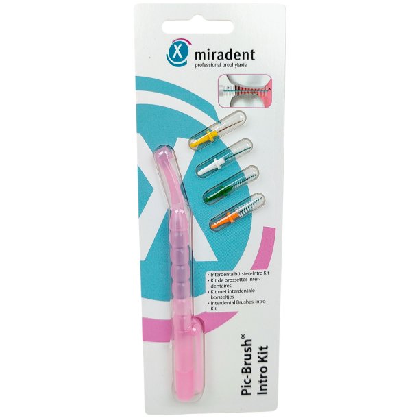 Mellemrumsb�rster Mix-pakke Miradent Pic-Brush Intro Kit PINK