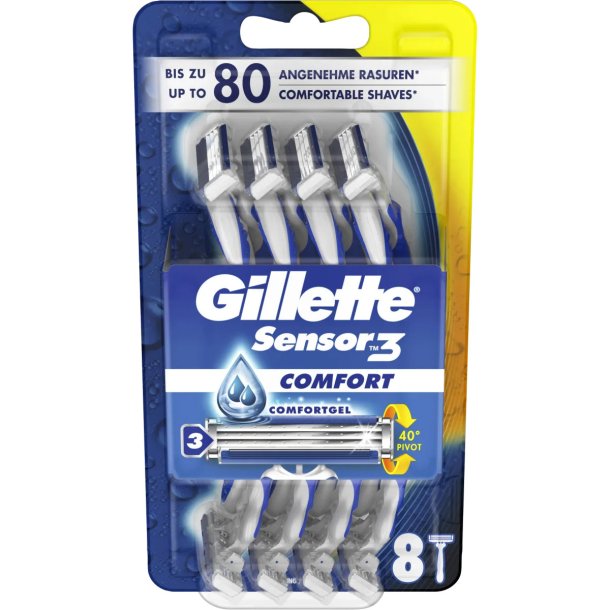 Gillette 8 stk. Sensor3 Comfort Engangsskrabere