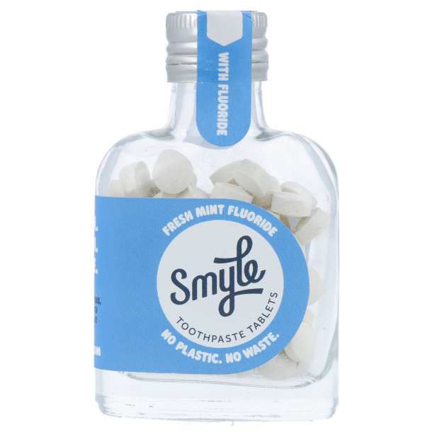 Tandkrm Tabletter SMYLE Fluor Fresh Mint 65 st. Glasflaska