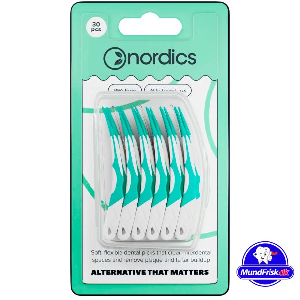 Bionedbrydelige Soft Sticks NORDICS Silicon Interdental Softpicks 30 stk