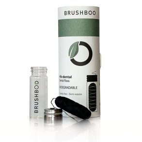 kologisk tanntrd Brushboo Glass dispenser 30 mtr. Kull