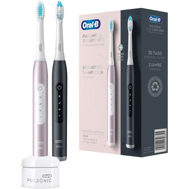 Oral-B Elektriska tandborstar Pulsonic DUO SlimLuxe 4900 Black + Rosegold