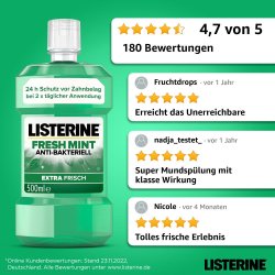 Listerine Munvatten Fresh Mint Anti-bakteriell 500 ml.
